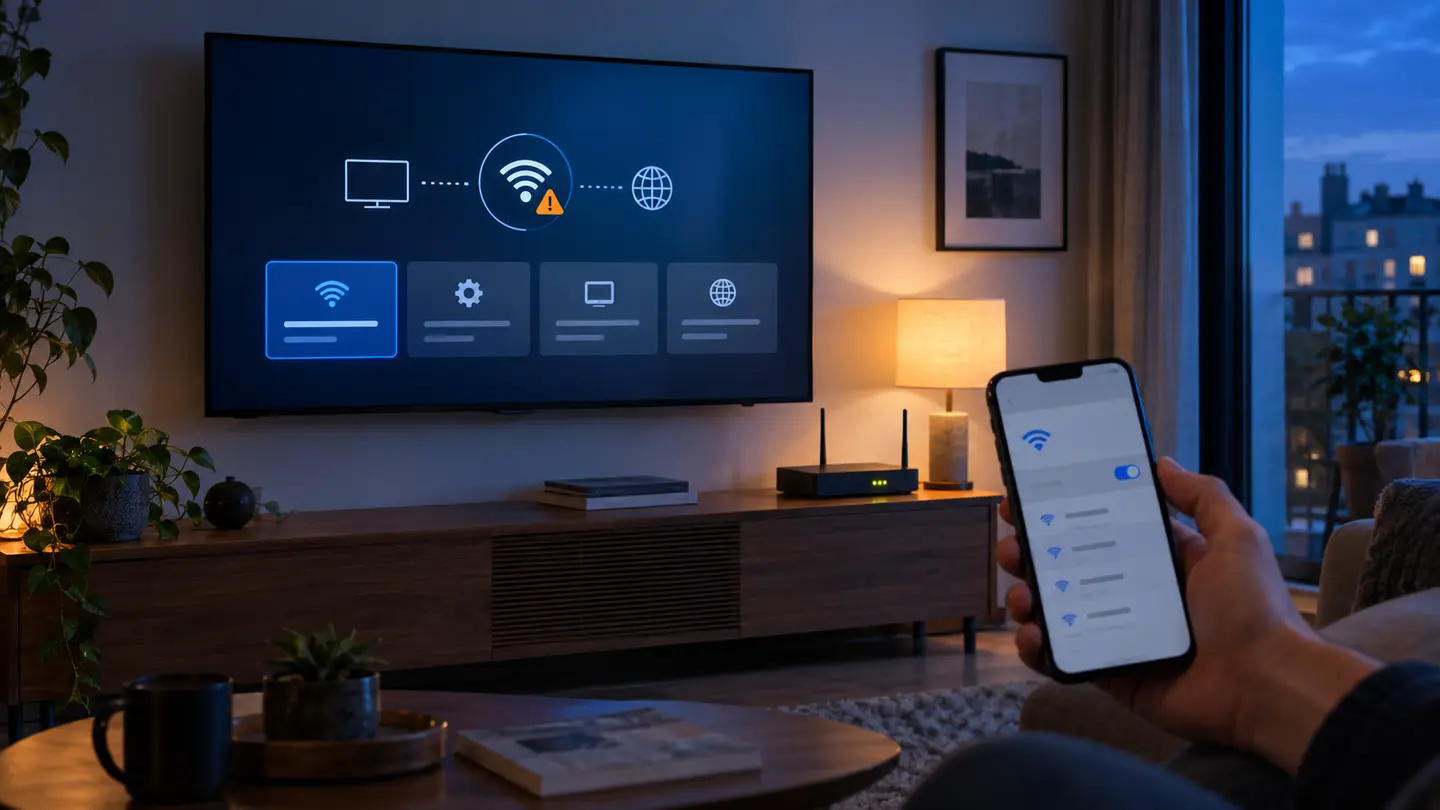 Diagnostic d’une connexion TV avec un routeur et un téléphone